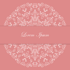 Image showing Pink card design with ornate pattern
