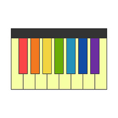 Image showing Piano with colorful keys