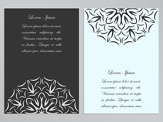 Image showing Black and white flyers with ornate flower pattern