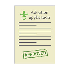 Image showing Adoption application with approved stamp