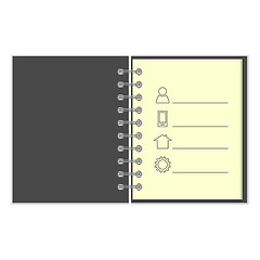 Image showing Ring-bound notebook with personal information