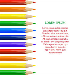 Image showing Left side border made of colorful pencils