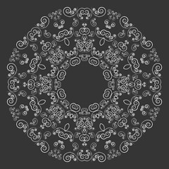 Image showing Round lacy pattern on black background