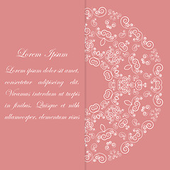 Image showing Pink card design with ornate pattern