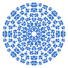 Image showing Round blue pattern on white background