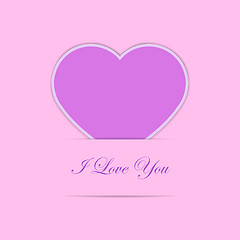 Image showing Valentine card with pink paper heart