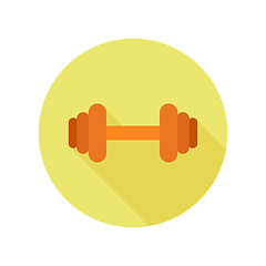 Image showing Flat dumbbell icon with long shadow