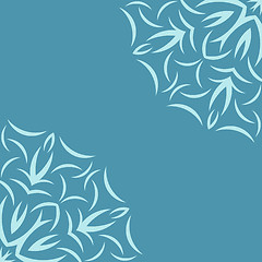 Image showing Blue background with flower pattern