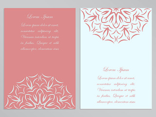 Image showing Pink and white flyers with ornate flower pattern