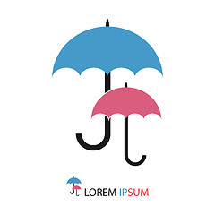 Image showing Blue and pink umbrellas as logo