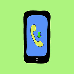 Image showing Doodle style phone with income call