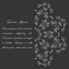 Image showing Black and white card design with ornate flower pattern