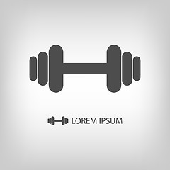 Image showing Grey dumbbell logo