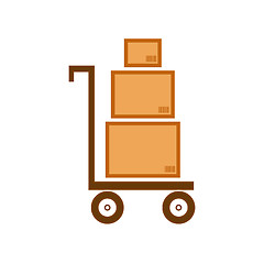 Image showing Cart with three boxes as delivery symbol