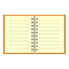 Image showing Open spiral lined notebook 