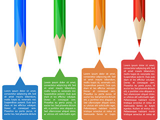 Image showing Colorful pencil infographics with tags