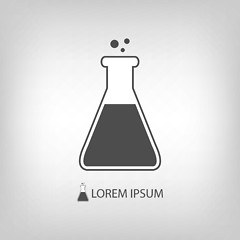 Image showing Grey flask as chemistry logo