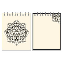 Image showing White cover notebook with handmade black pattern