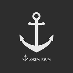 Image showing White anchor logo on dark grey background