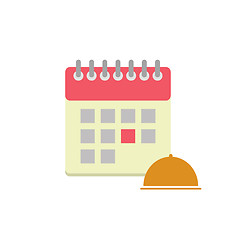 Image showing Flat style calendar icon with cloche