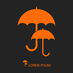 Image showing Orange umbrellas