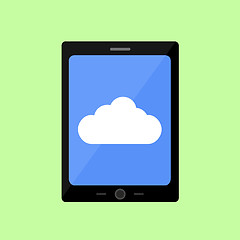 Image showing Flat style touch pad with cloud