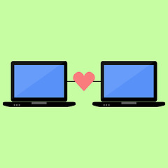 Image showing Flat style  online love