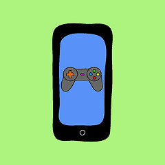 Image showing Doodle style phone with gamepad