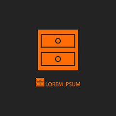 Image showing Orange chest of drawers on black background