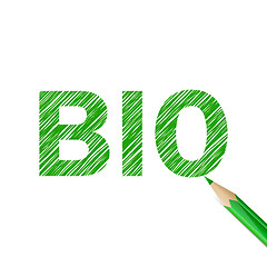 Image showing Bio word drawn with green pencil