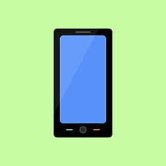 Image showing Flat style smart phone on green background