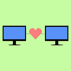 Image showing Flat style virtual love