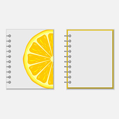 Image showing Notebook cover design with bright lemon