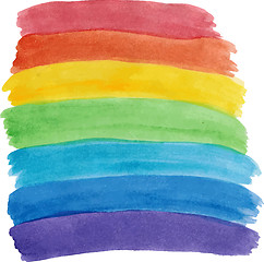 Image showing Hand drawn water color rainbow