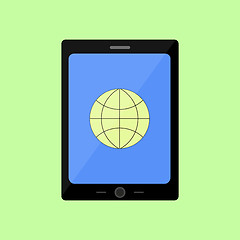 Image showing Flat style touch pad with internet icon
