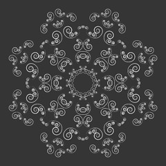 Image showing Black and white ornate flower pattern 