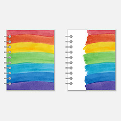 Image showing Notebook cover design with rainbow