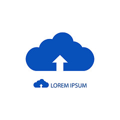 Image showing Blue cloud with uploading sign as logo