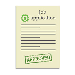 Image showing Job application with approved stamp