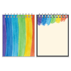 Image showing Notebook cover and page design with rainbow