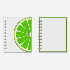 Image showing Notebook cover design with bright lime