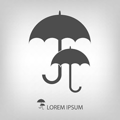 Image showing Two grey umbrellas as logo