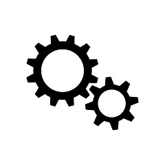 Image showing Two black gear wheels