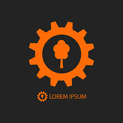 Image showing Orange wood industry logo
