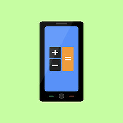 Image showing Smart phone with calculator icon