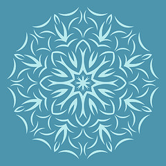 Image showing Round  flower pattern on blue background