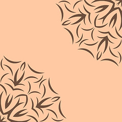 Image showing Beige background with brown flower pattern