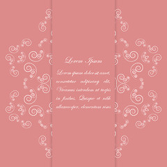 Image showing Pink card design with ornate floral pattern