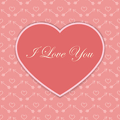 Image showing Valentine card with pink heart