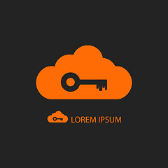 Image showing Orange cloud with key on black